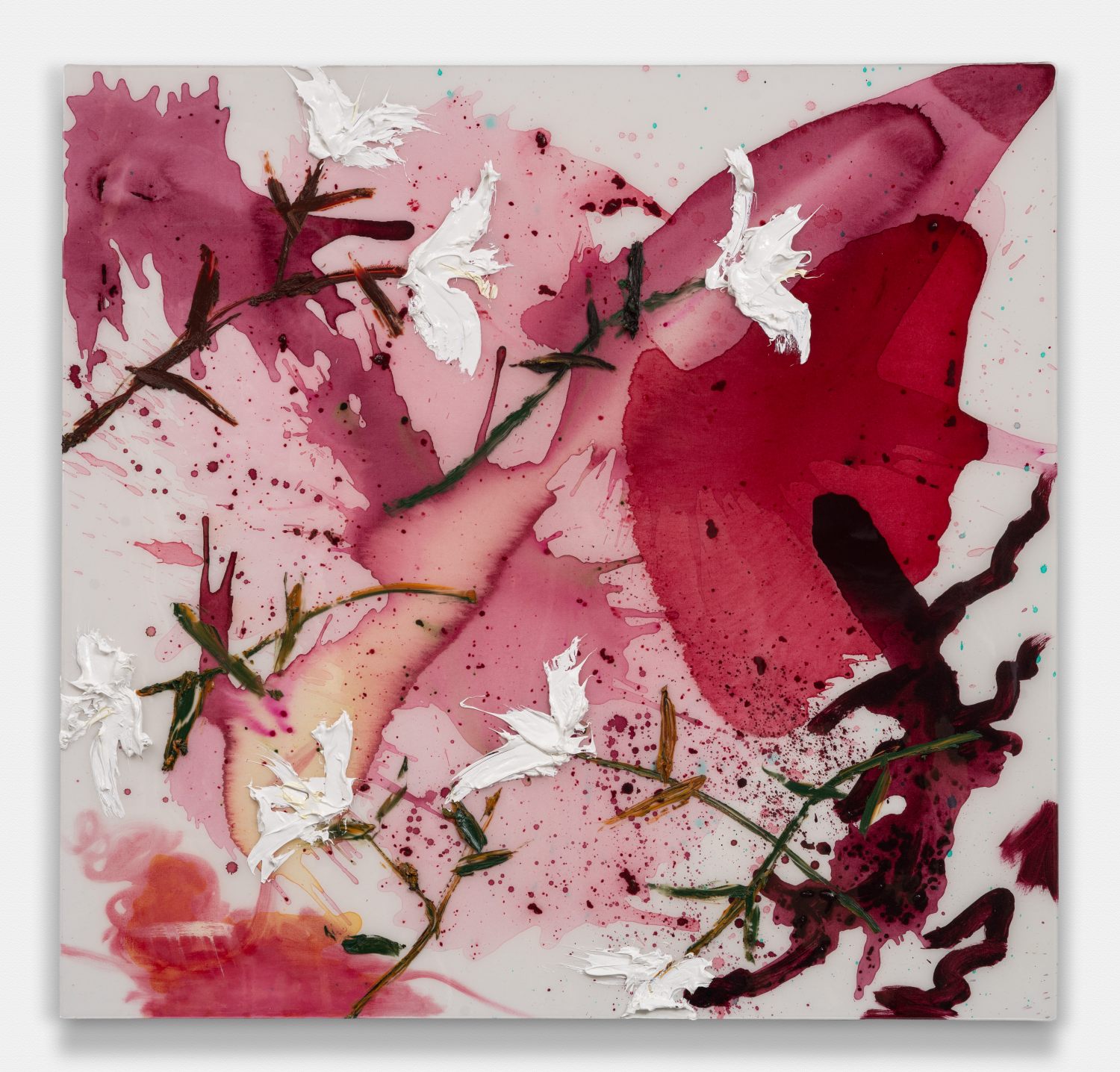 Lilies On Resin Red