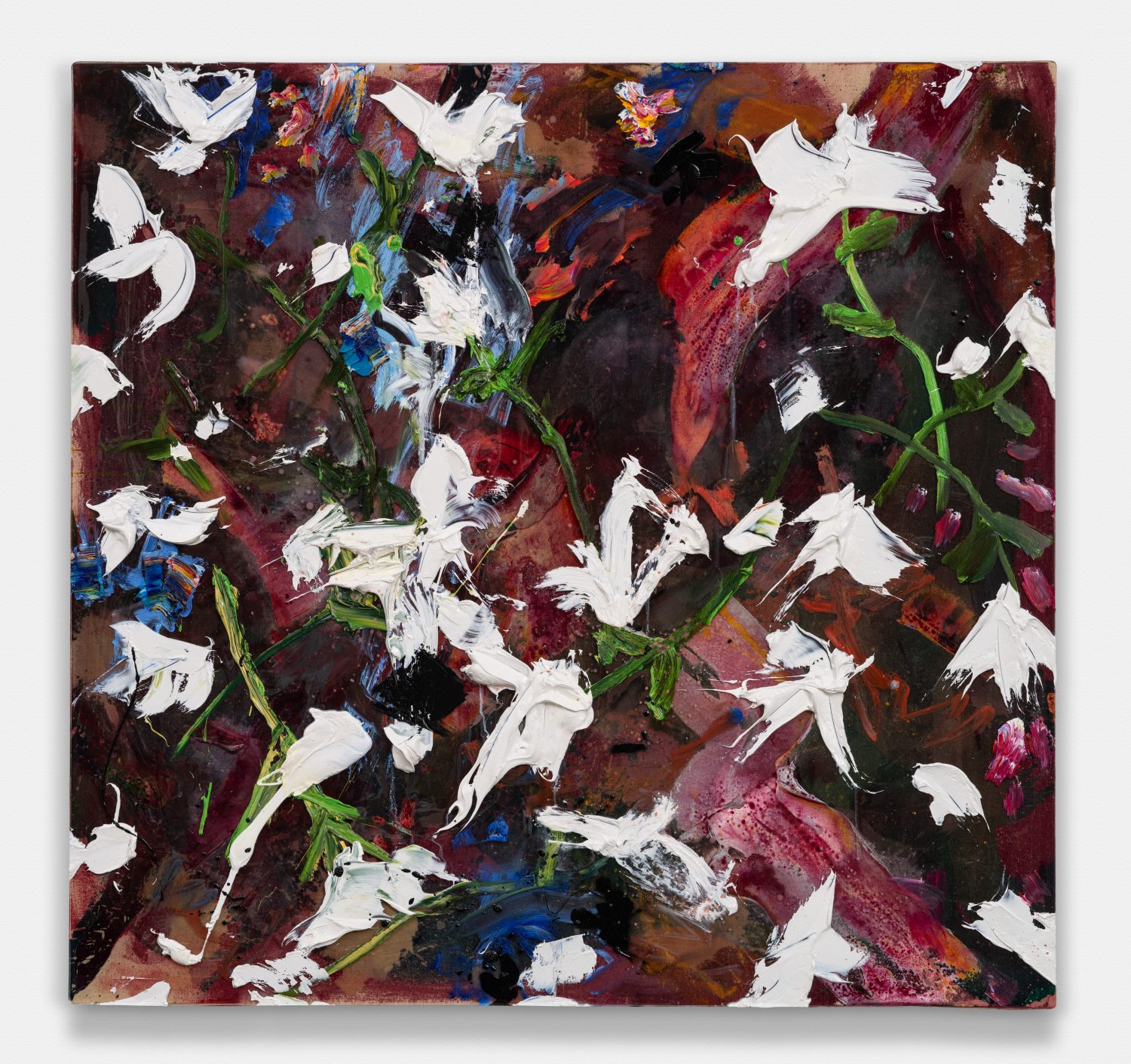 Lilies On Resin Maroon