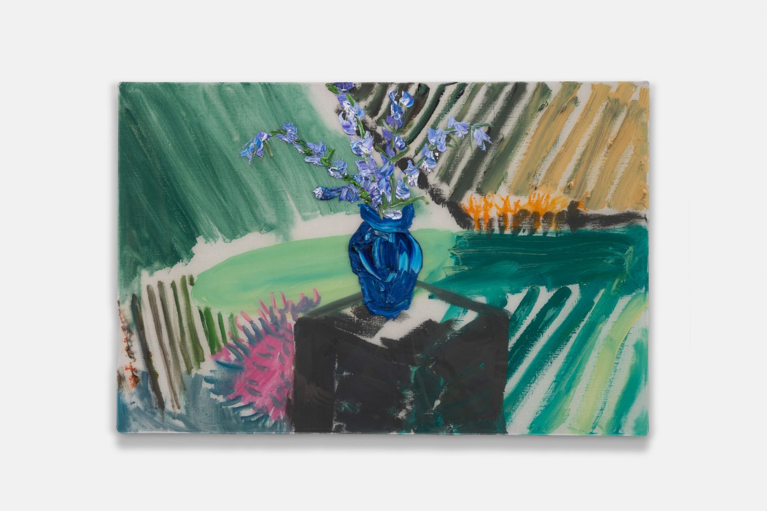 Delphiniums Over Umbrian Landscape