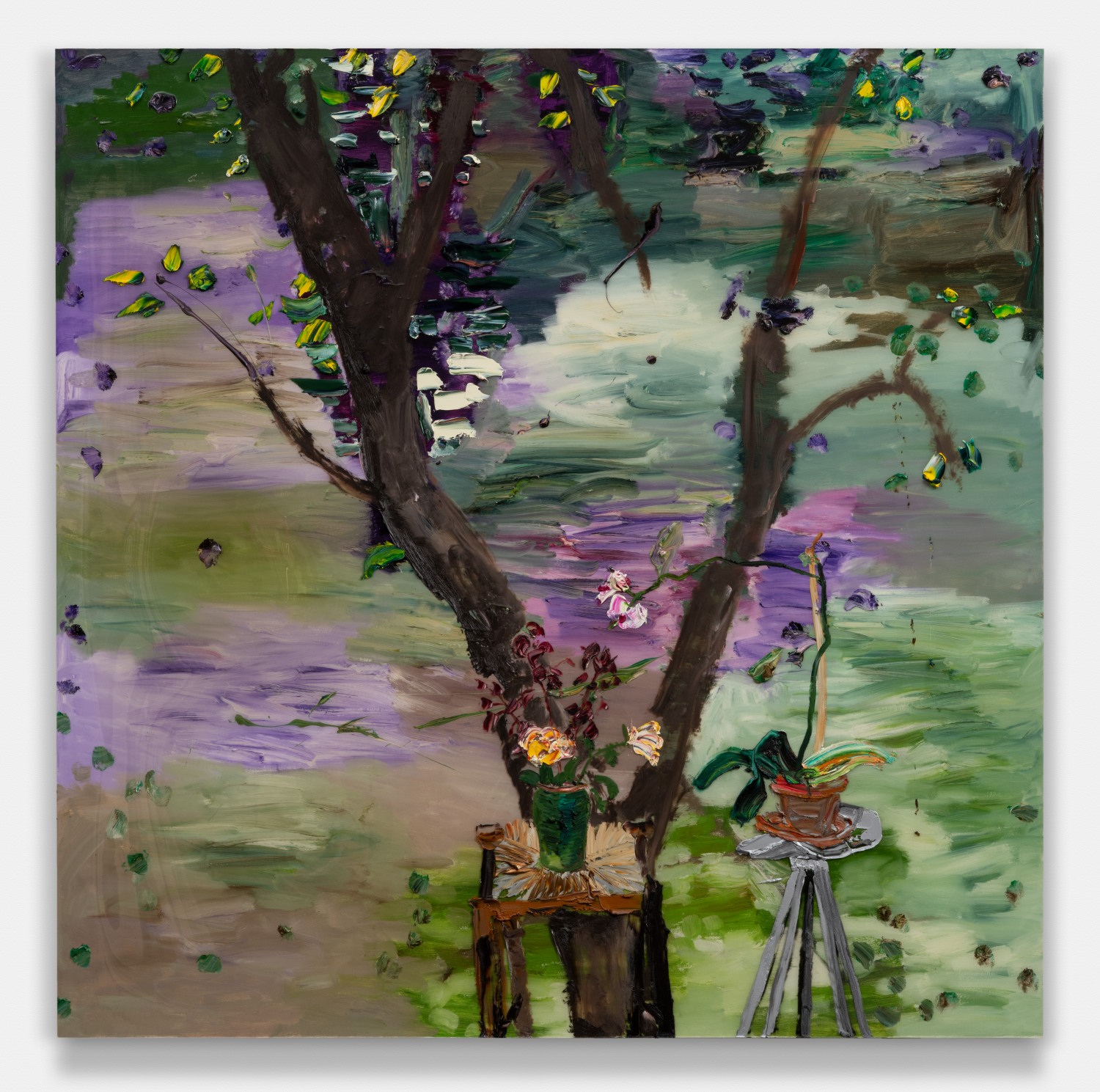 Double Still Life On Purple Pond