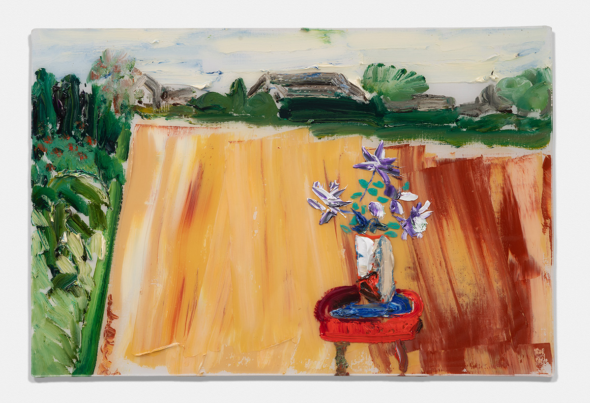 Red Stool Corner Of Field