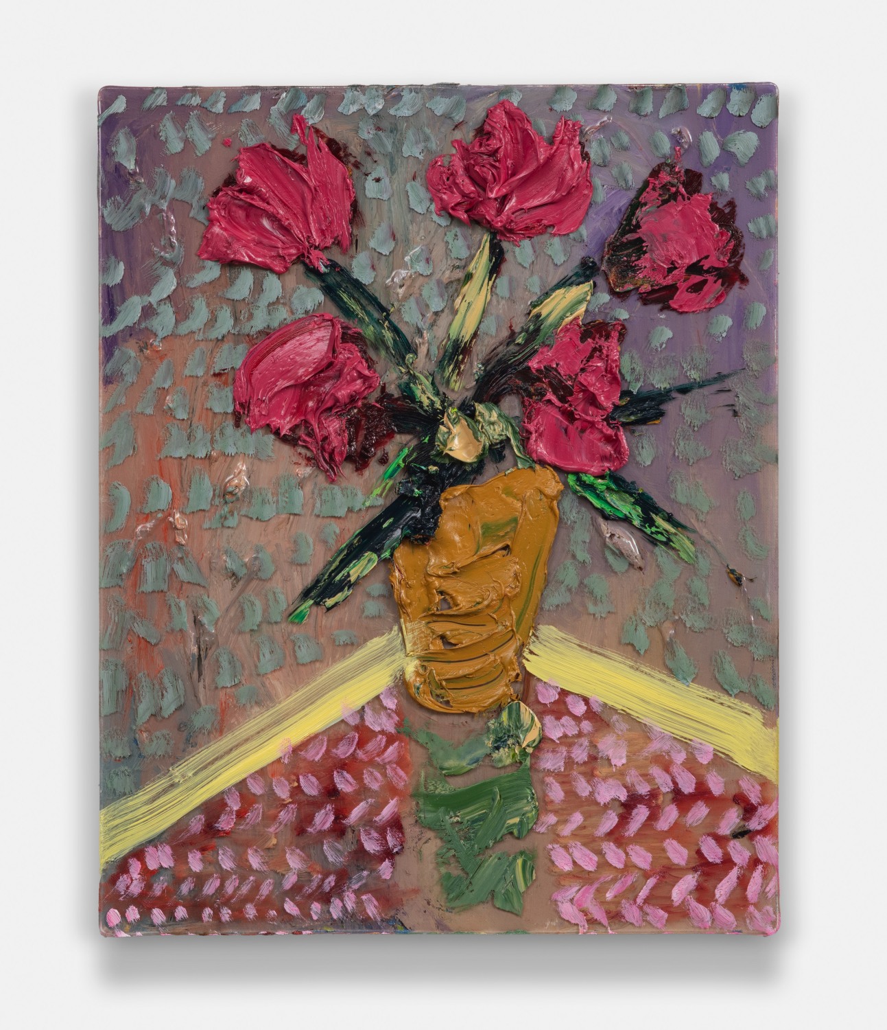 Still Life On Pink And Yellow Table