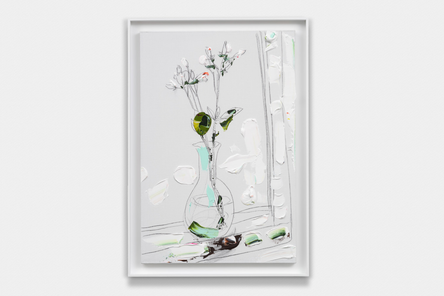 Greenglass Vase On Window Sill