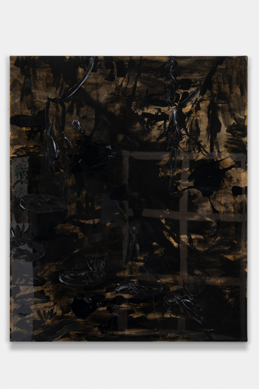 Black Lilies On Wood