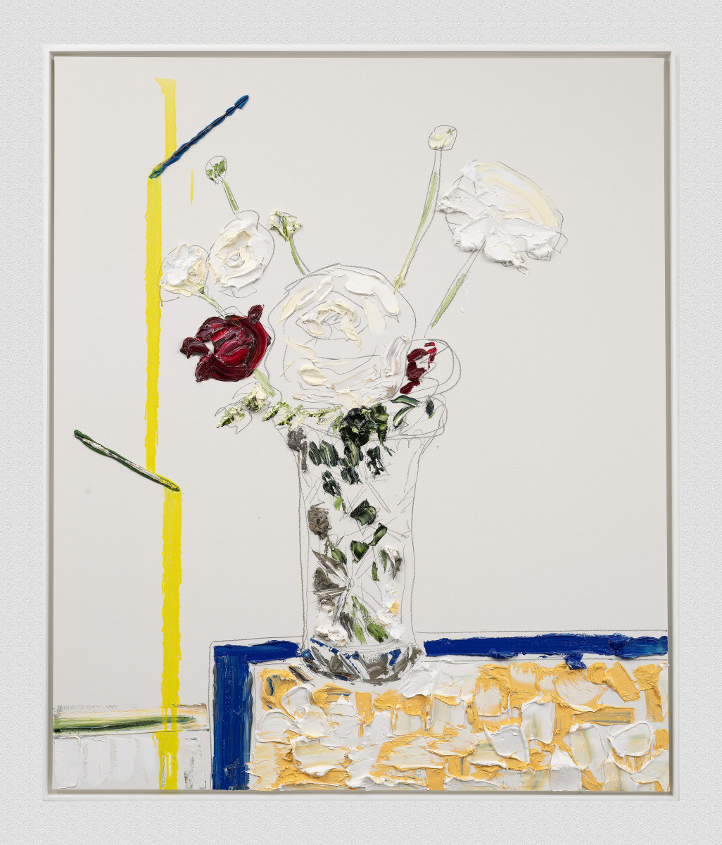 Peonies In Cut Crystal Glass