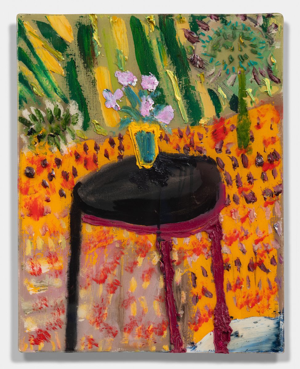 Black Table With Wildflowers