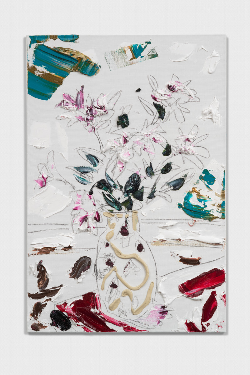 Alstroemerias In Decorated Vase