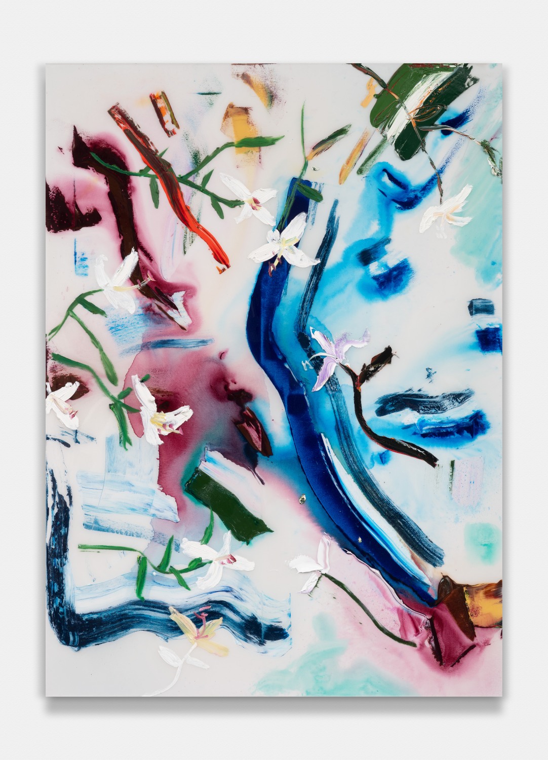 Falling Lilies With Blue