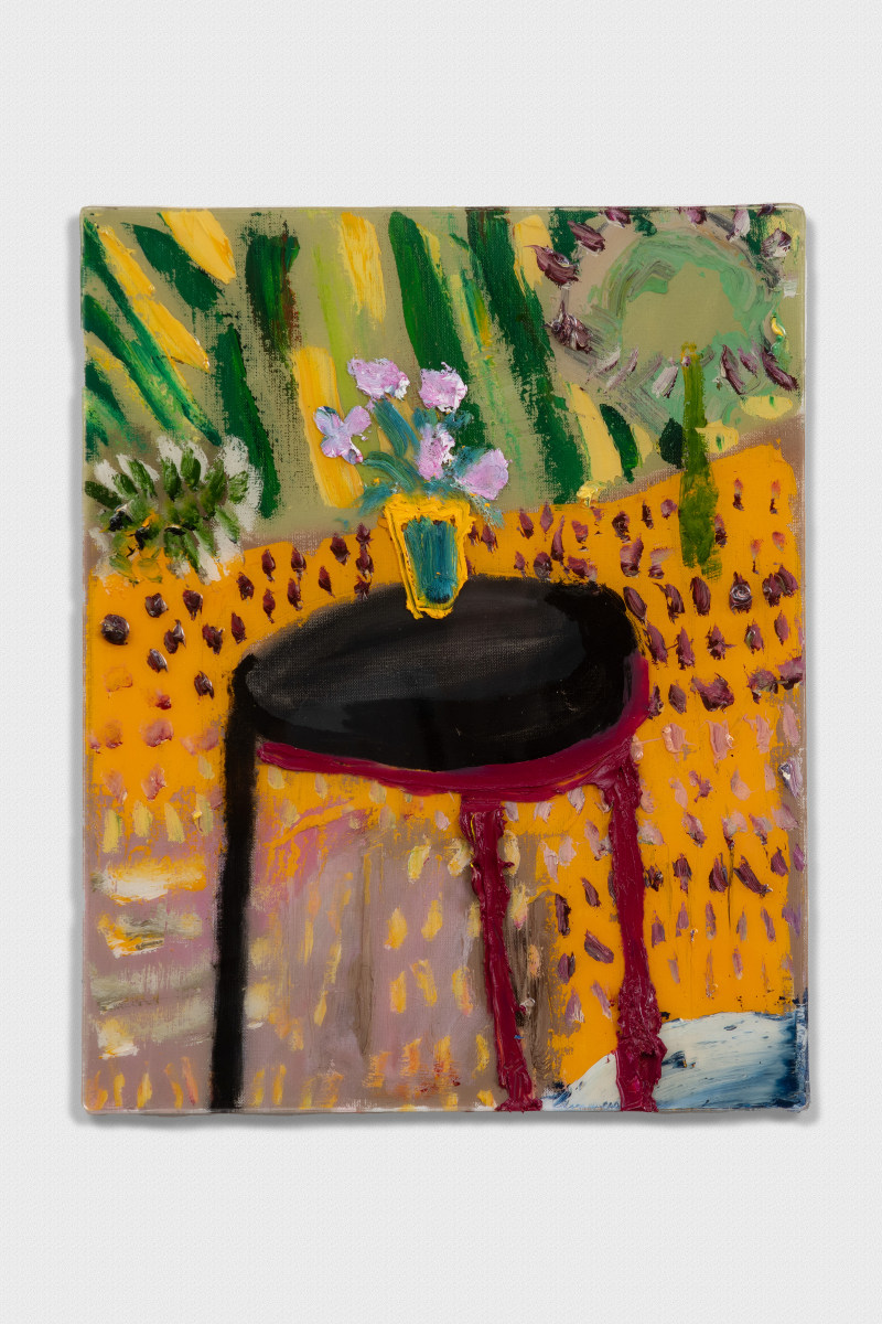 Black Table With Wildflowers