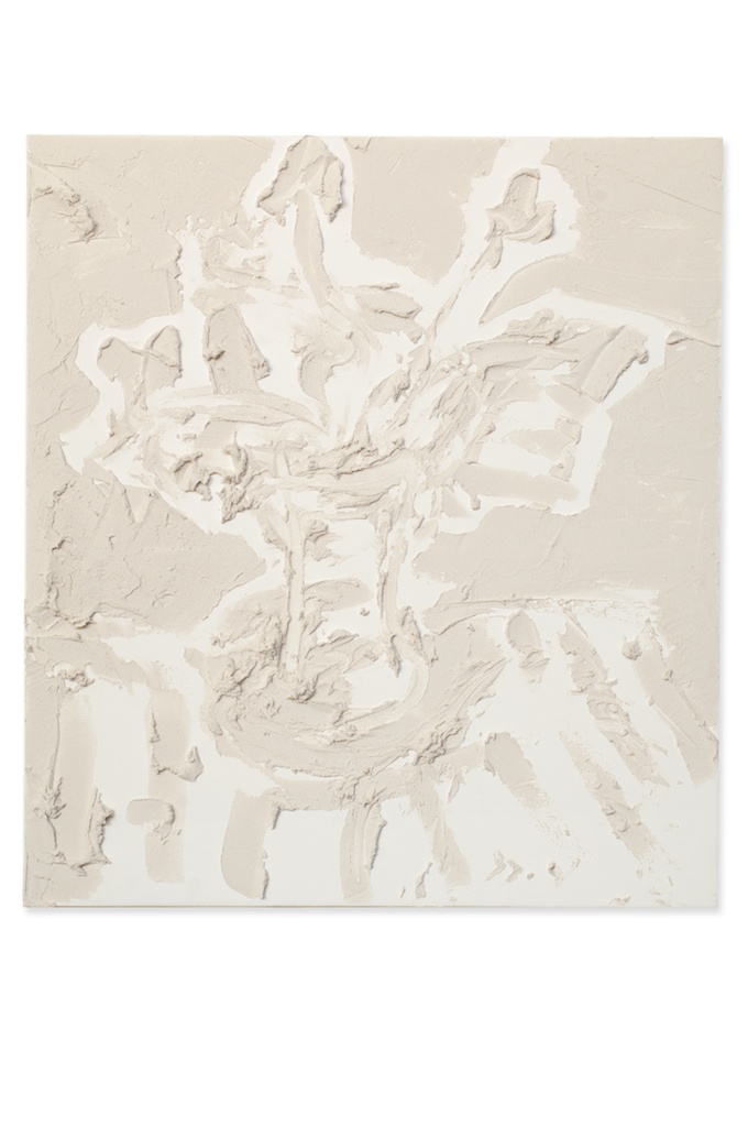 Cement Still Life With Striped Tablecloth