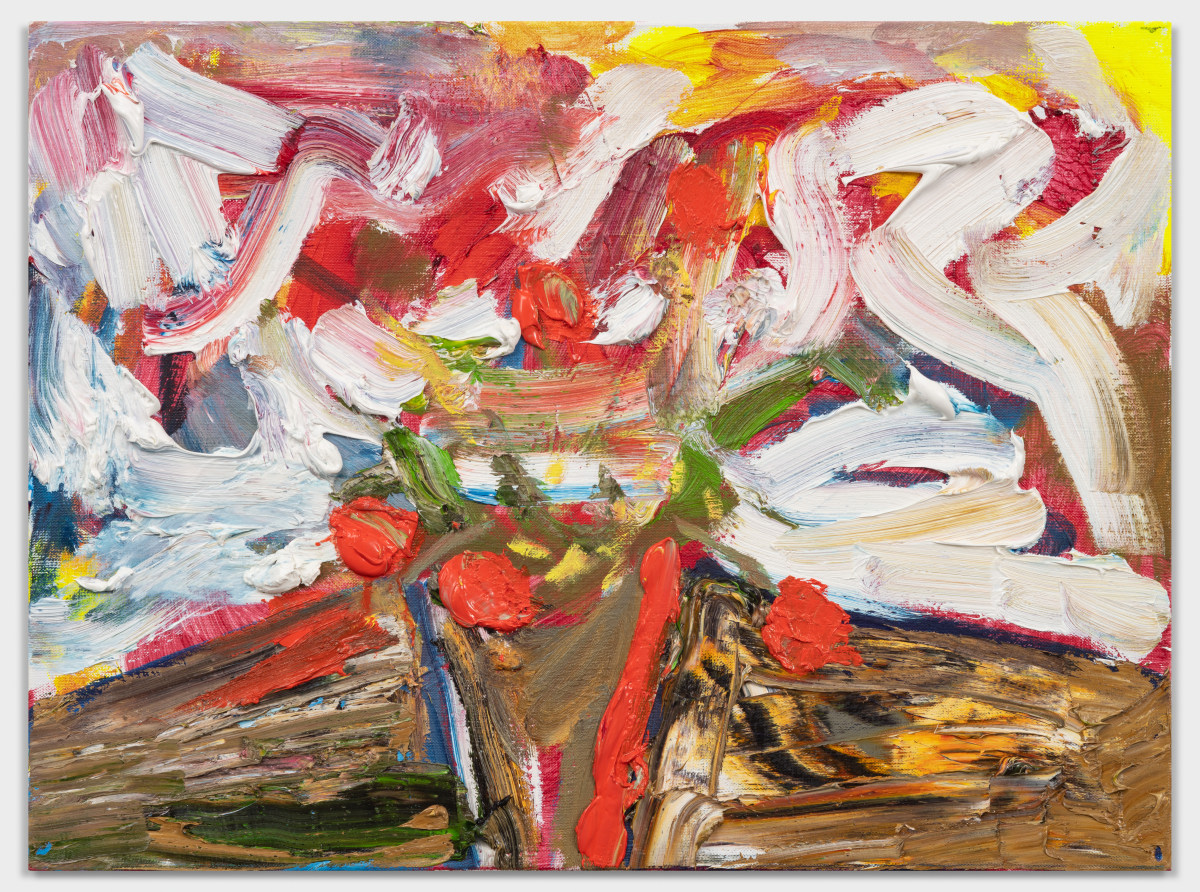 Red Flowers In Edge Of Table Vase