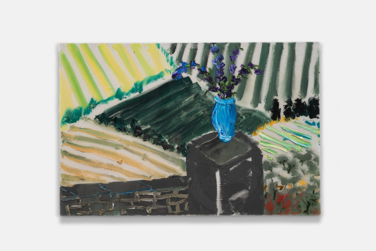 Delphiniums Over Umbrian Memory