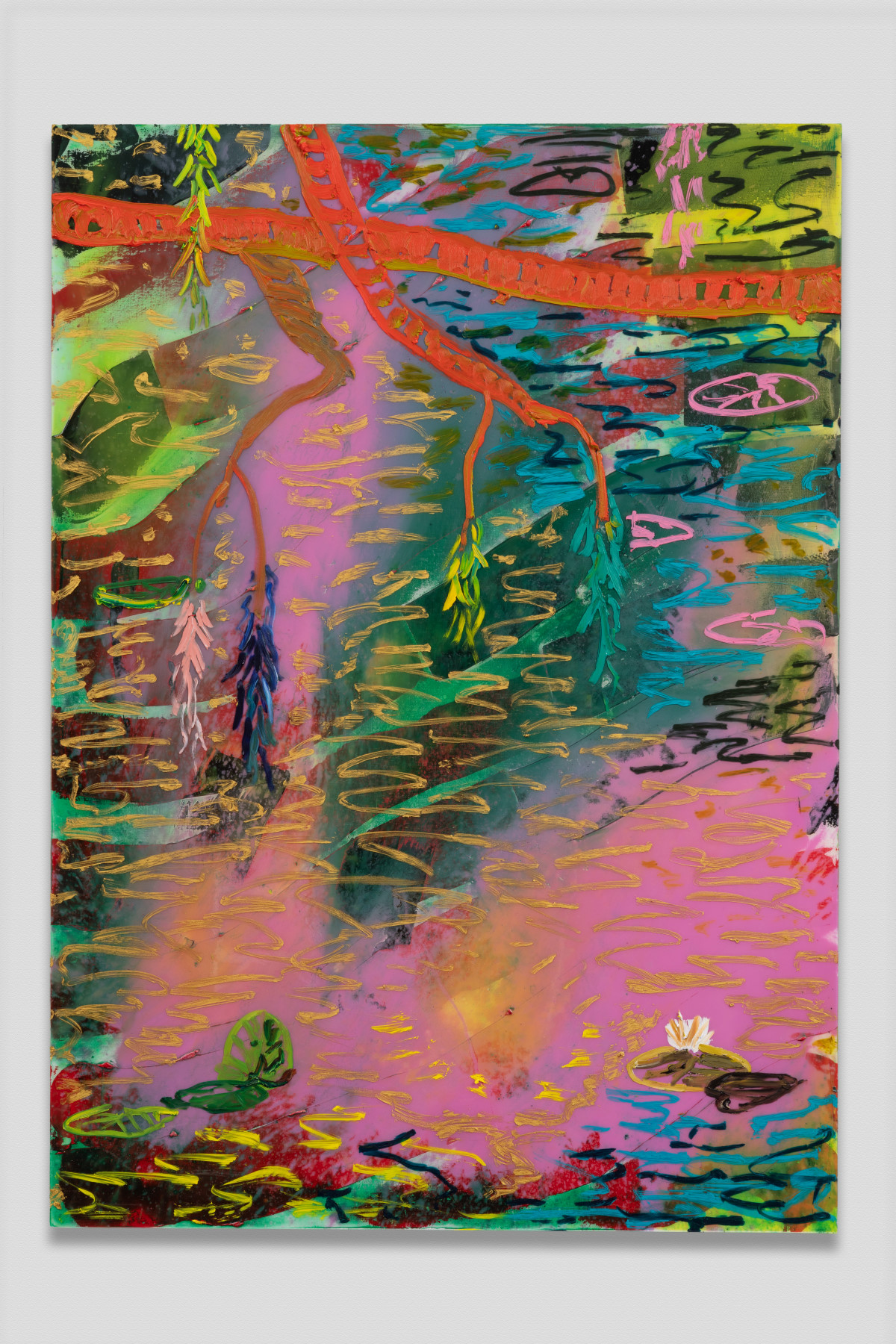 Waterlilies On Pink Abstract