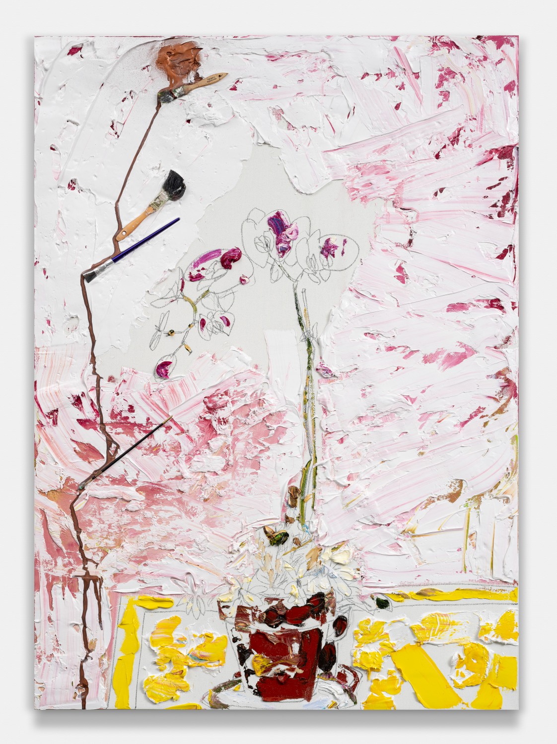 Orchid With Brushes And Copper Fall