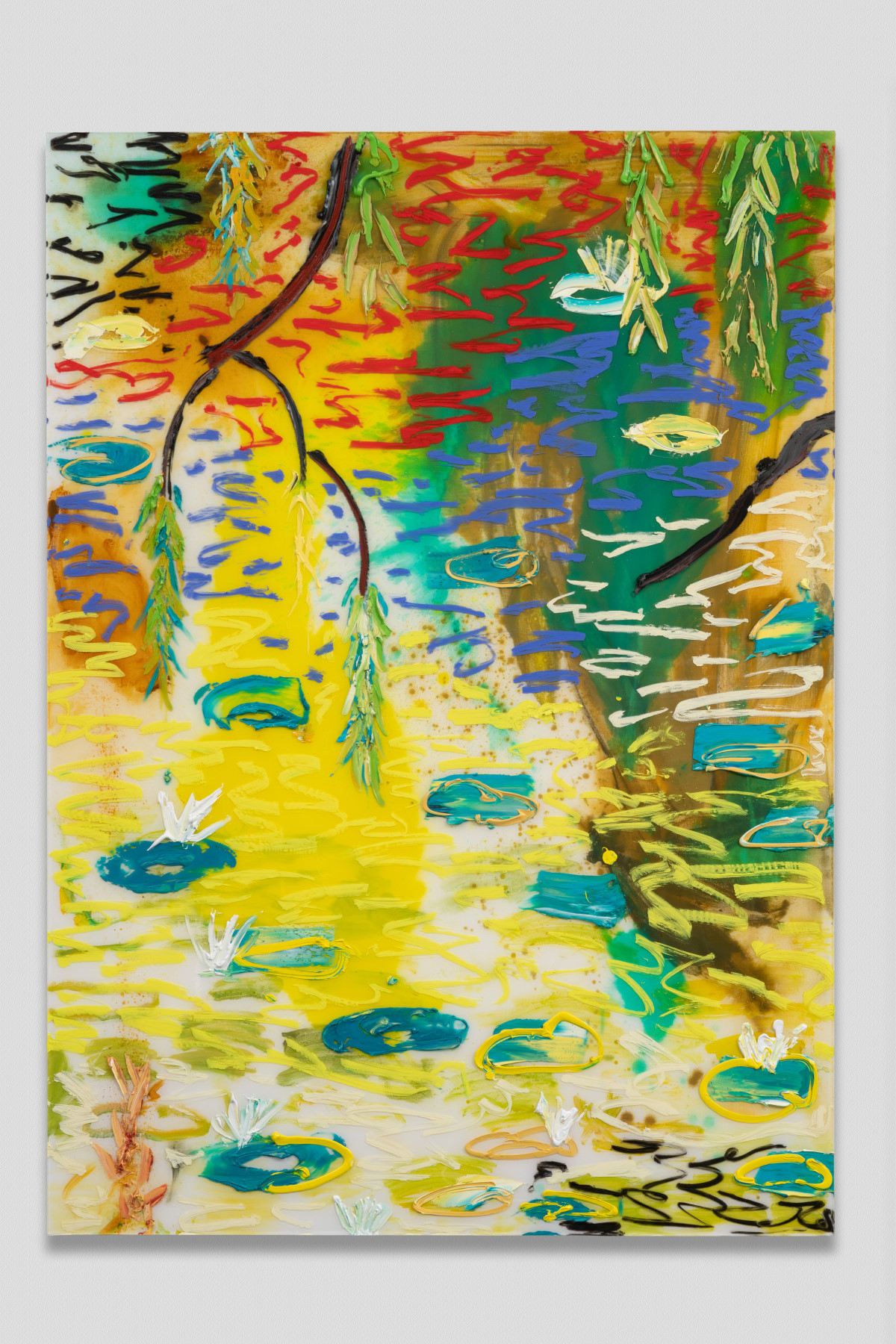 Waterlilies On Yellow Abstract