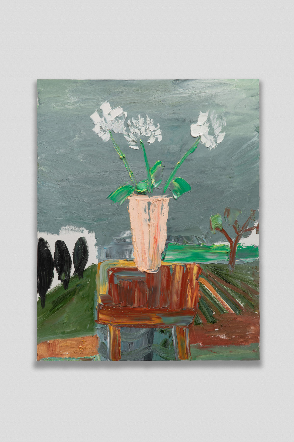 Pink Vase On Farm Field