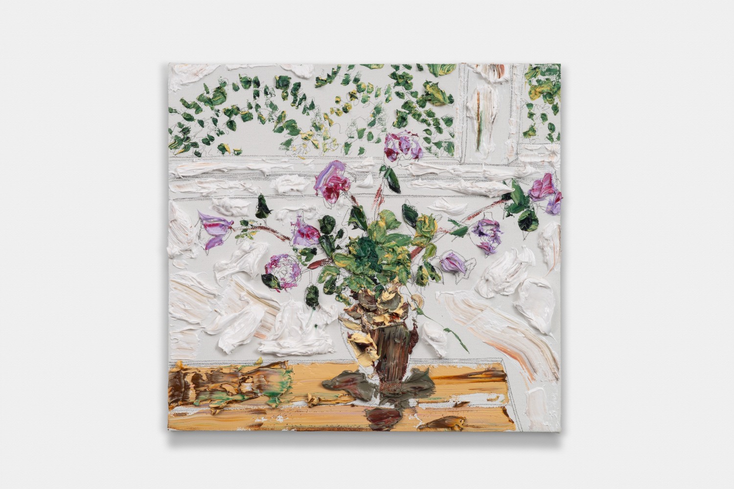 Pink Purple Roses Next To Window