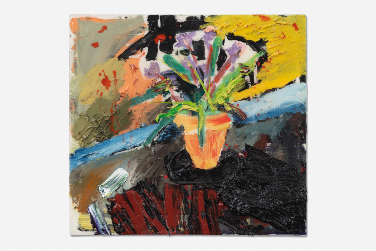 Potted Flowers On Black Table By River