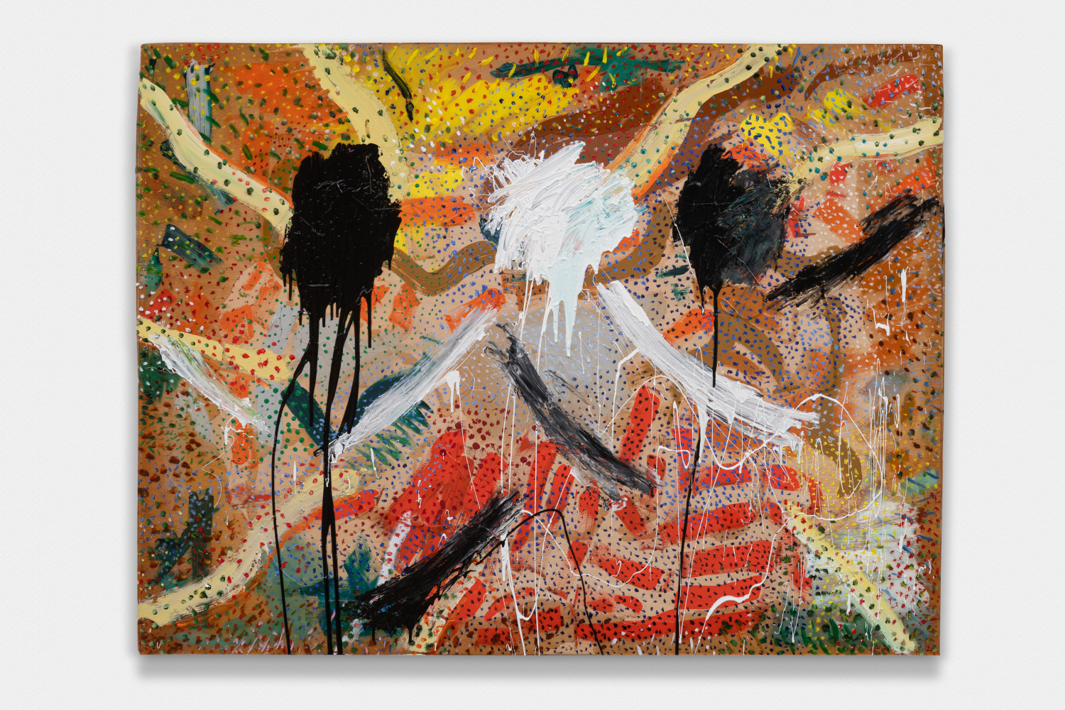 Untitled Rubber Painting With Three Thoughts