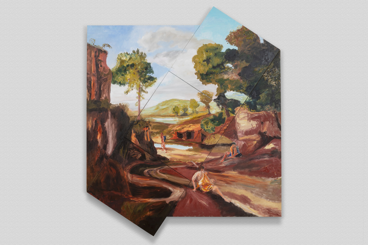 After Poussin: Landscape With Travelers At Rest